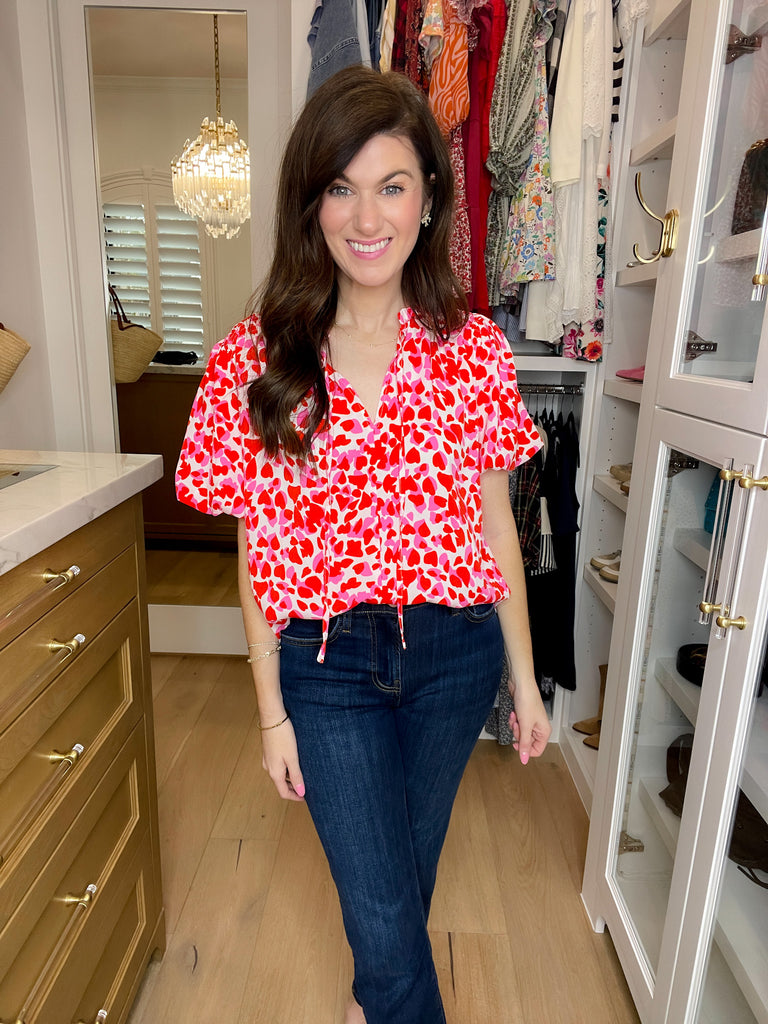 SALE! Sweetheart Pop Blouse in White *Final Sale*