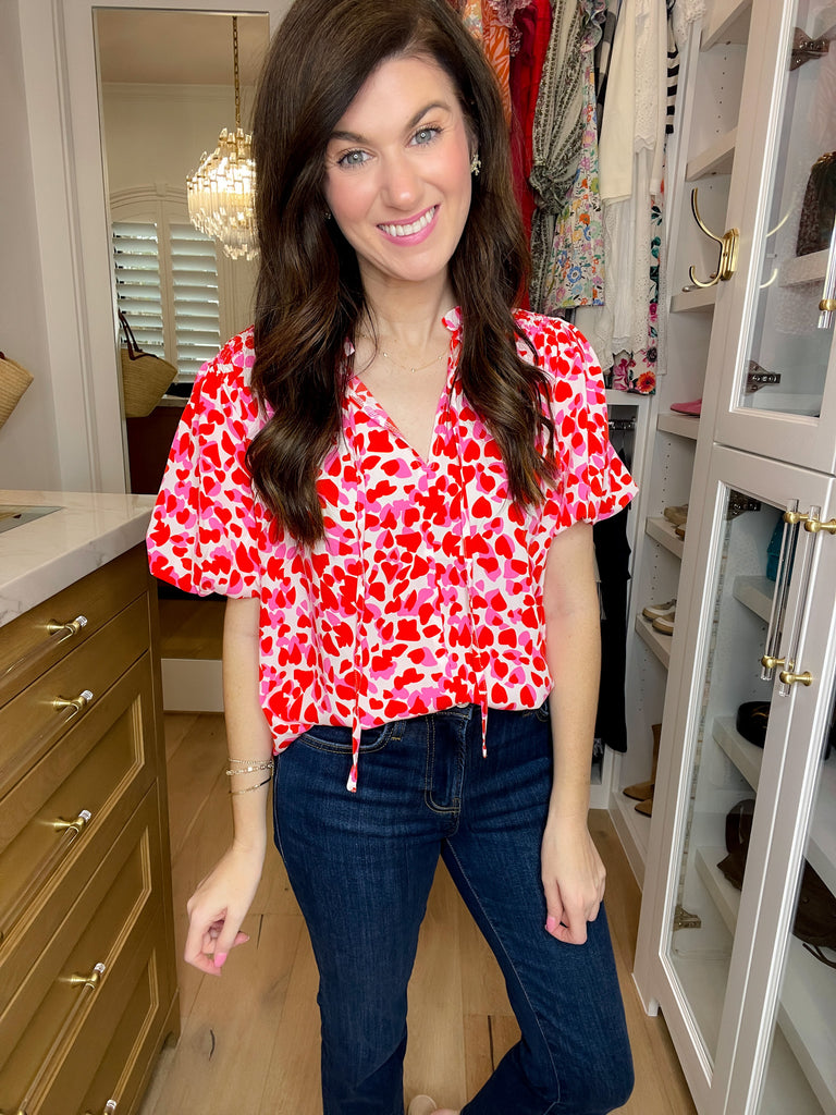 SALE! Sweetheart Pop Blouse in White *Final Sale*