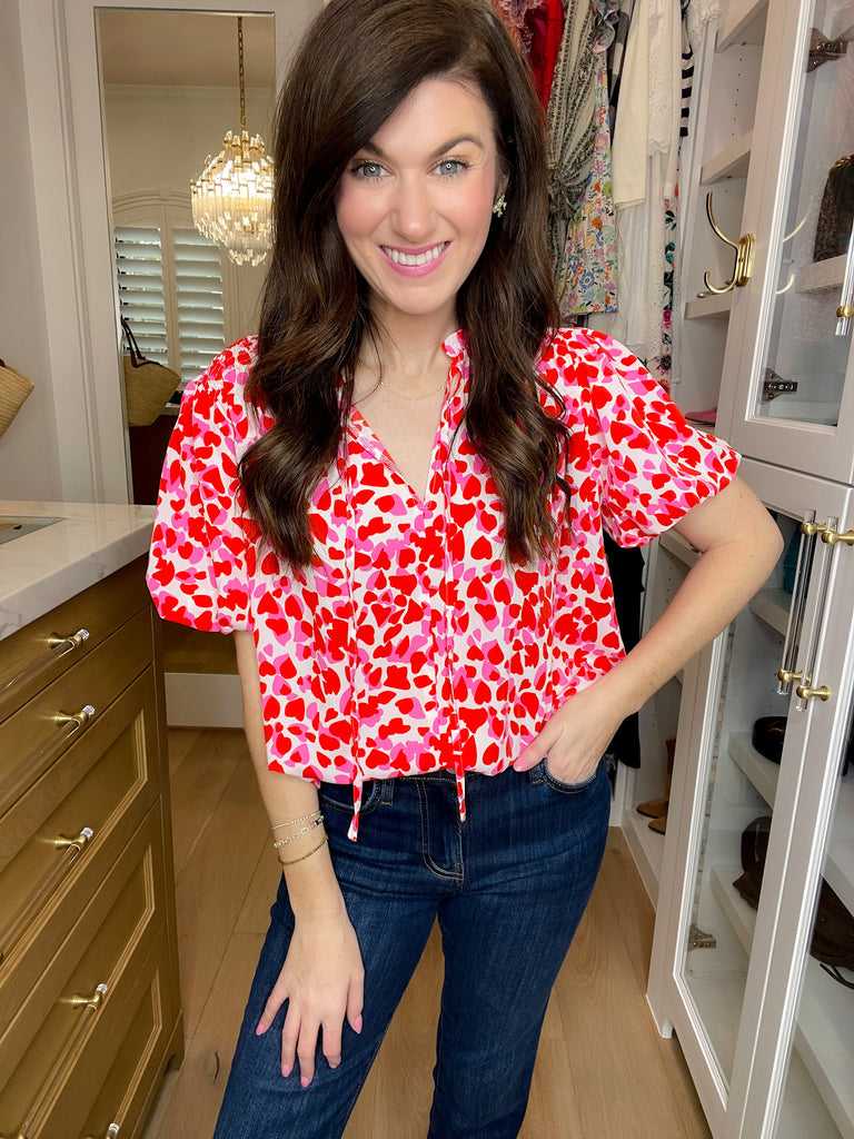 SALE! Sweetheart Pop Blouse in White *Final Sale*