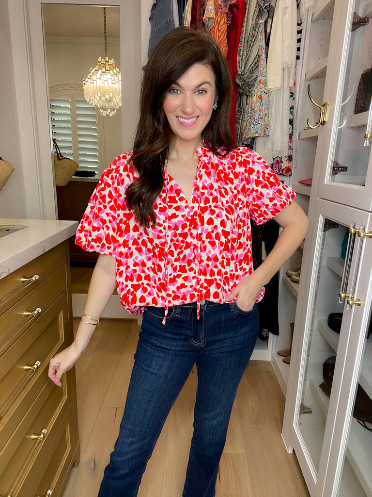 SALE! Sweetheart Pop Blouse in White *Final Sale*