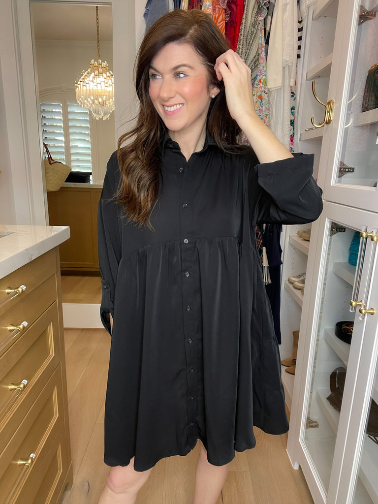Midnight Grace Button Front Dress