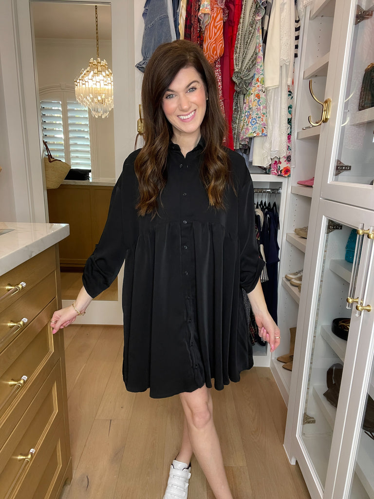 Midnight Grace Button Front Dress