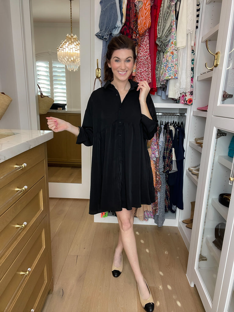 Midnight Grace Button Front Dress