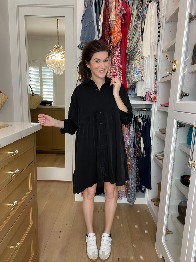 Midnight Grace Button Front Dress