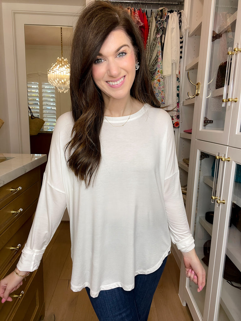 *BELLES & DOORBUSTER* Love to Layer Long Sleeve Tee in Off White *Final Sale*