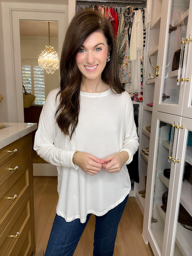 *BELLES & DOORBUSTER* Love to Layer Long Sleeve Tee in Off White *Final Sale*