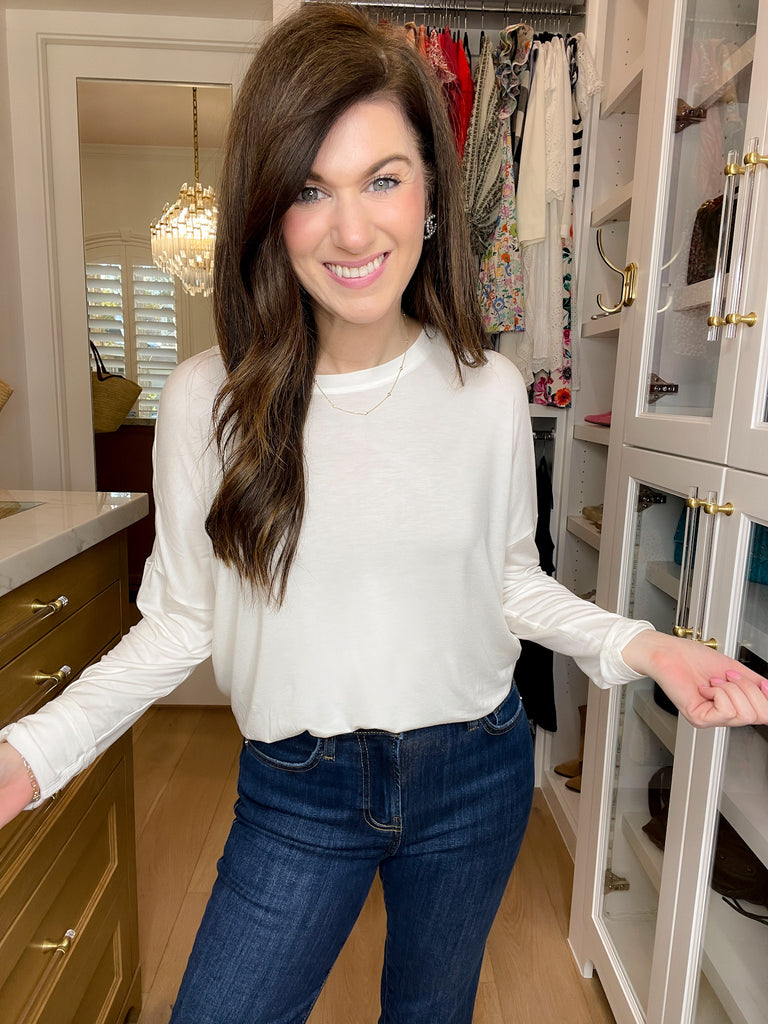 *BELLES & DOORBUSTER* Love to Layer Long Sleeve Tee in Off White *Final Sale*