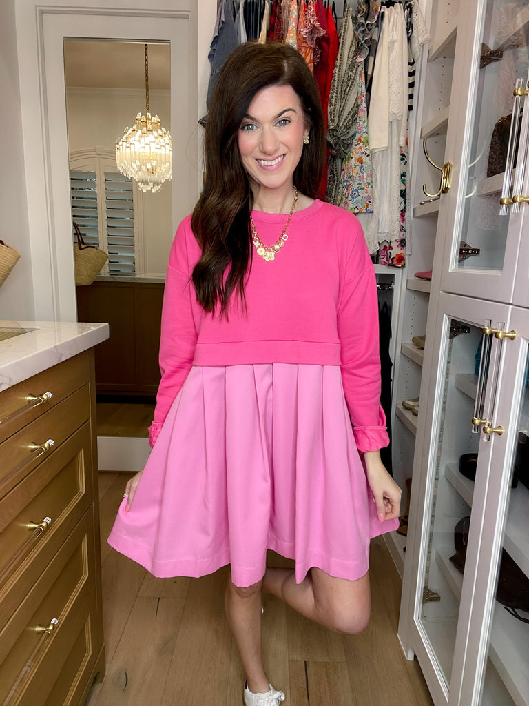 Double Take Dress in Bubblegum