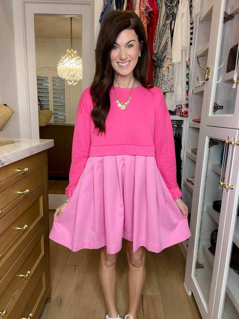 Double Take Dress in Bubblegum