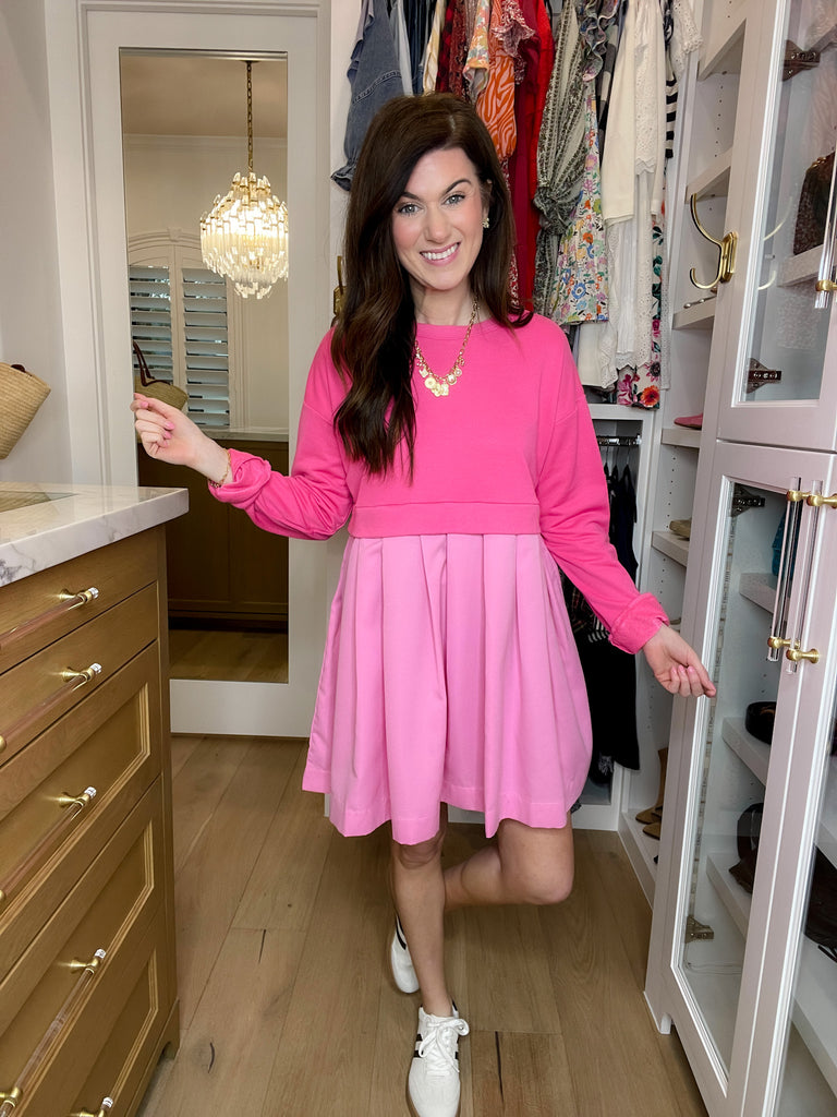 Double Take Dress in Bubblegum