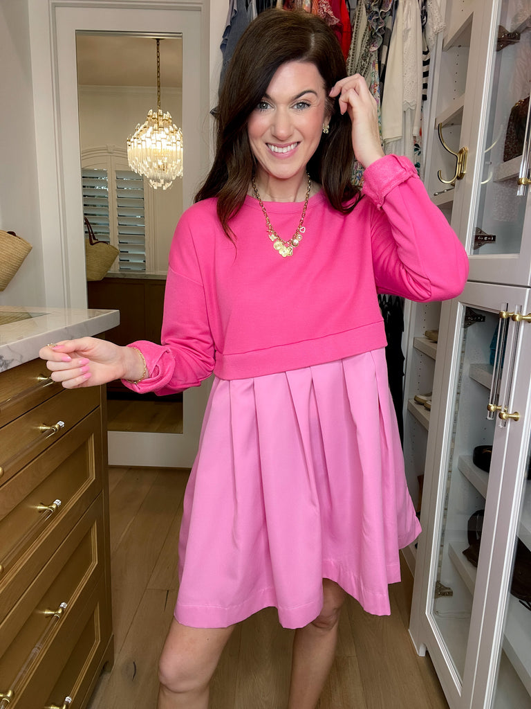 Double Take Dress in Bubblegum