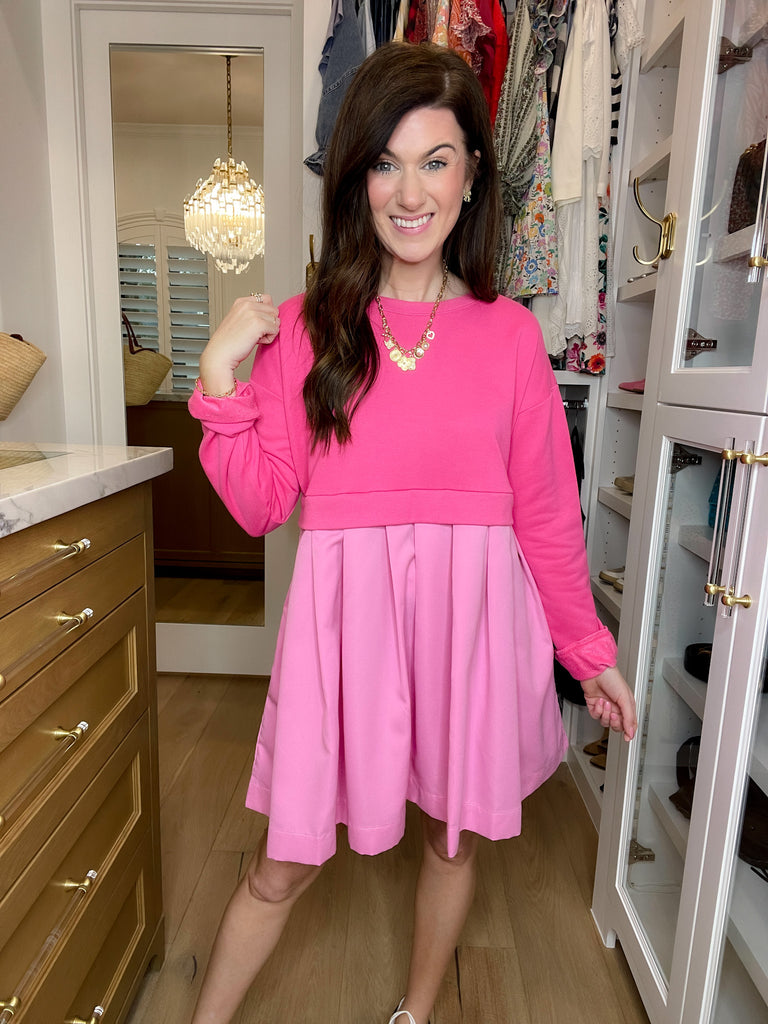 Double Take Dress in Bubblegum