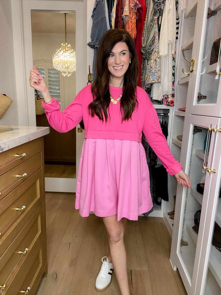 Double Take Dress in Bubblegum