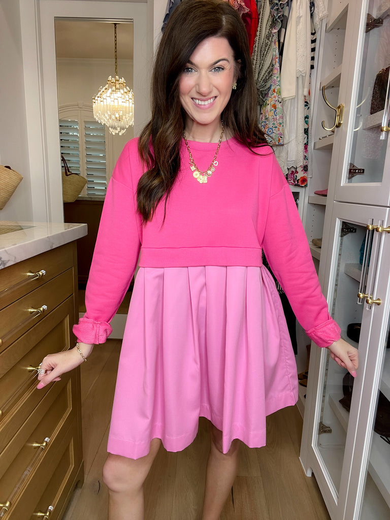 Double Take Dress in Bubblegum