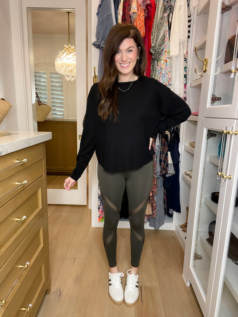 SALE! Mono B Ribbon Leggings in Olive *Final Sale*