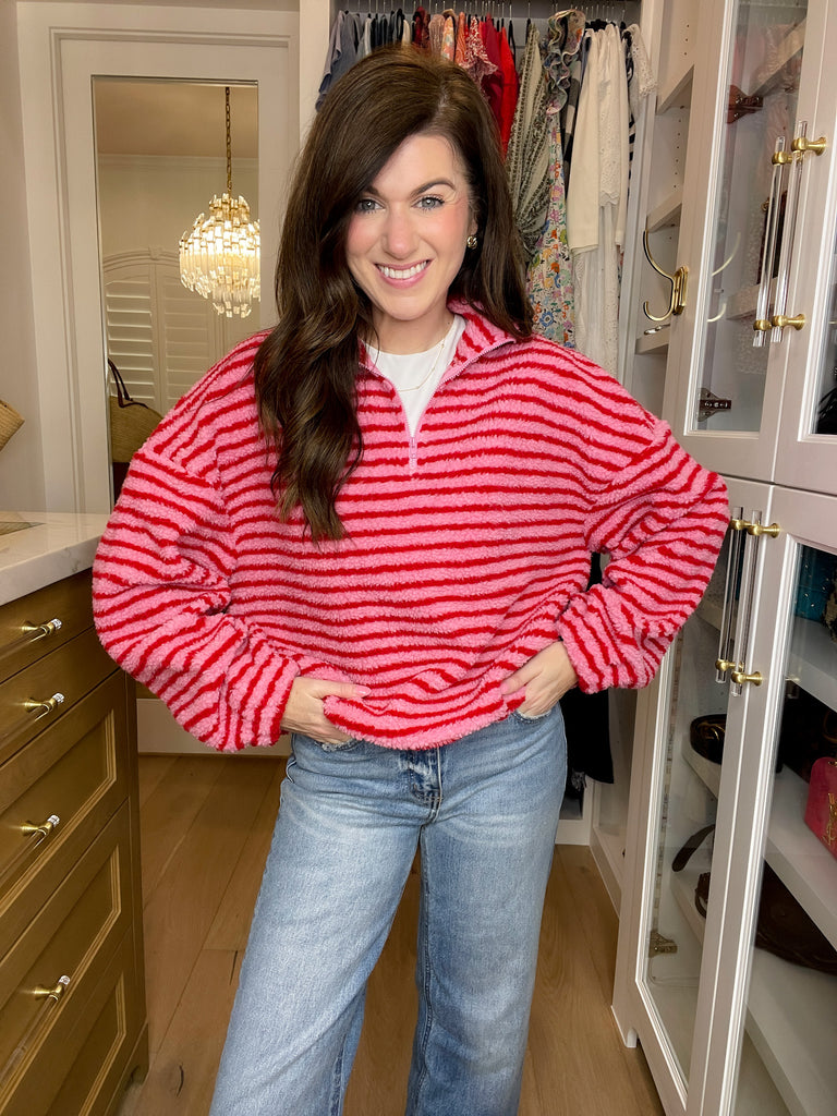 Sweetheart Stripe Fleece Pullover