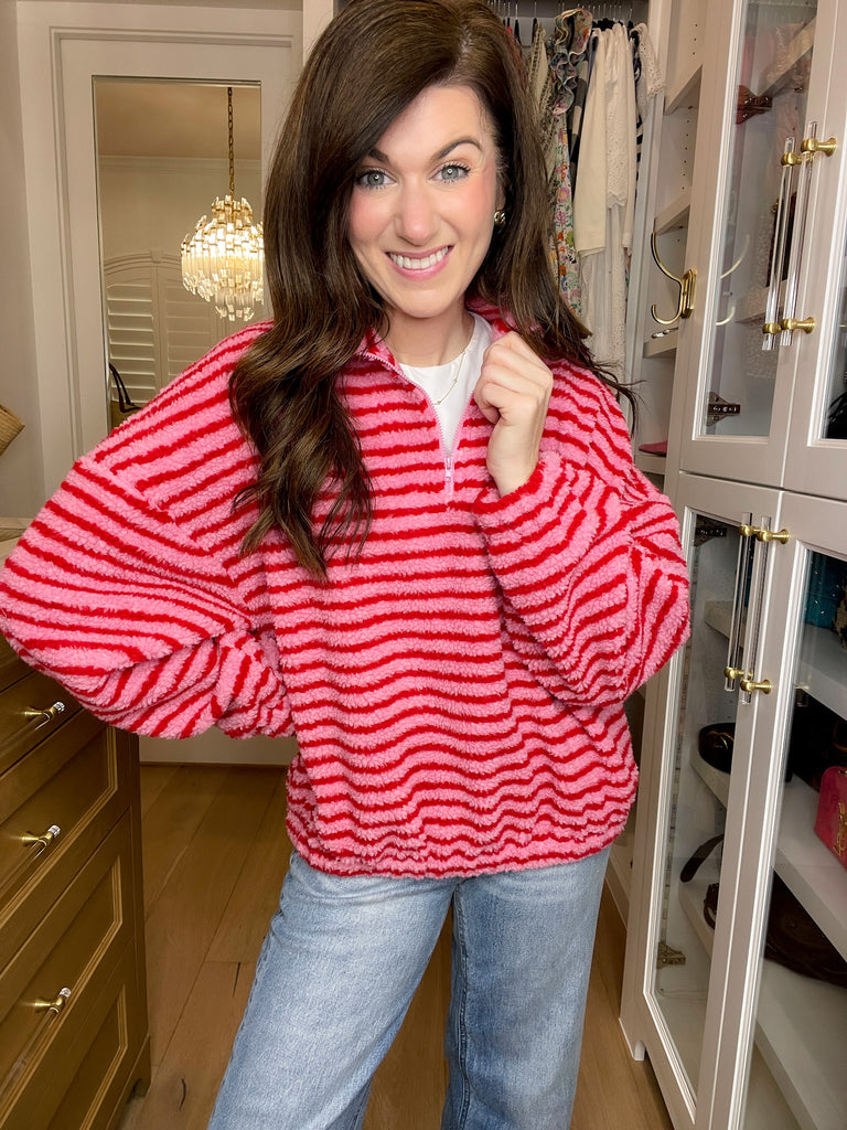 Sweetheart Stripe Fleece Pullover