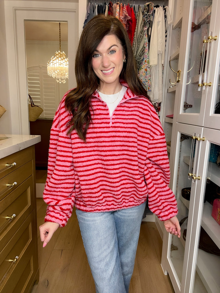 Sweetheart Stripe Fleece Pullover