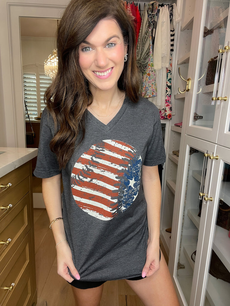 SALE! Flag Baseball Tee *Final Sale*