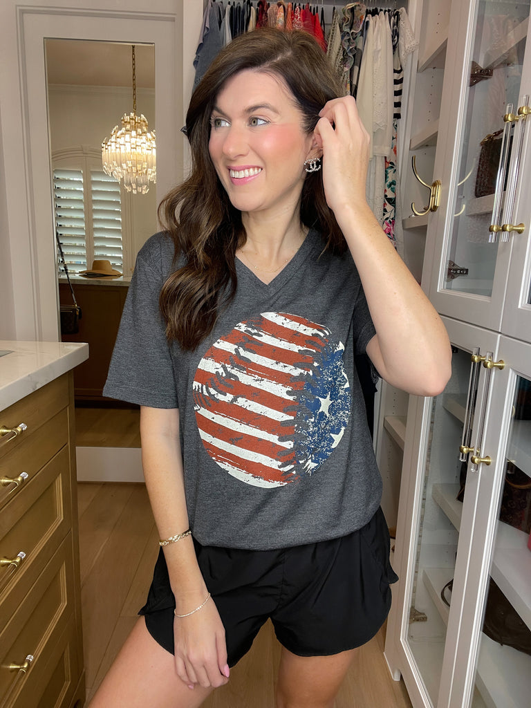 SALE! Flag Baseball Tee *Final Sale*