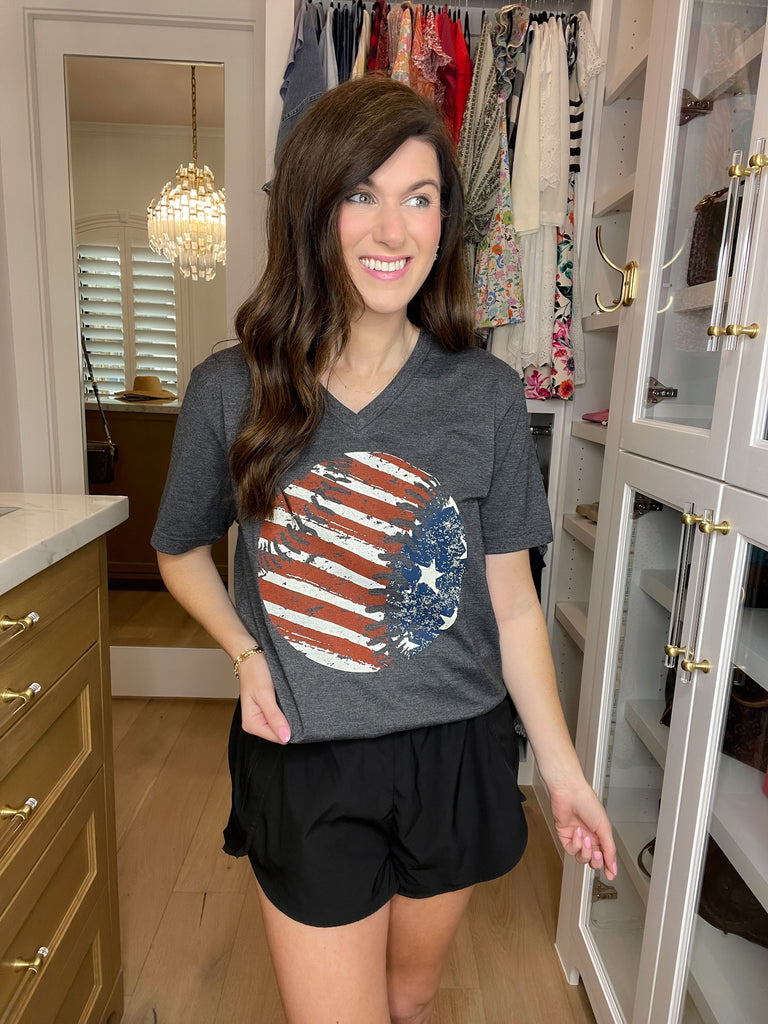 SALE! Flag Baseball Tee *Final Sale*