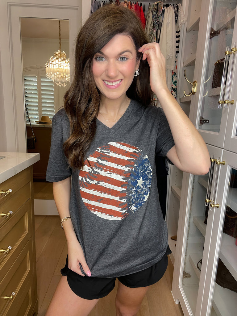 SALE! Flag Baseball Tee *Final Sale*