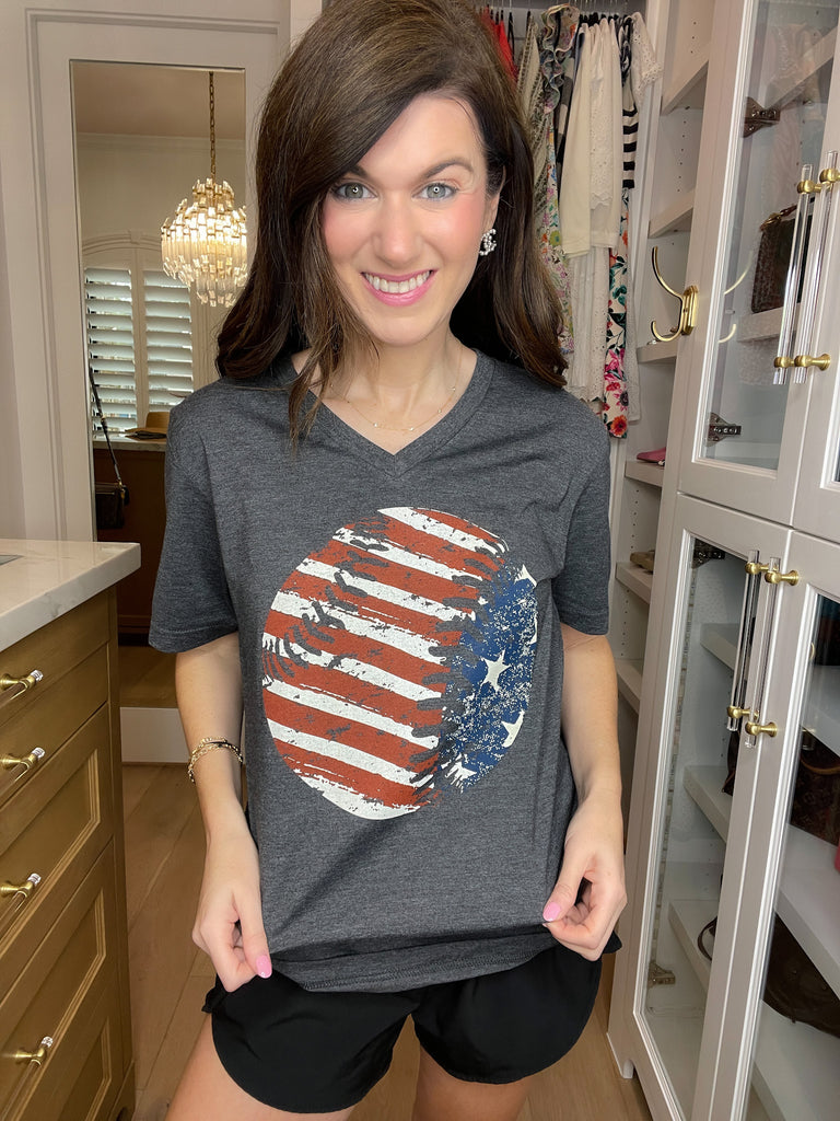 SALE! Flag Baseball Tee *Final Sale*