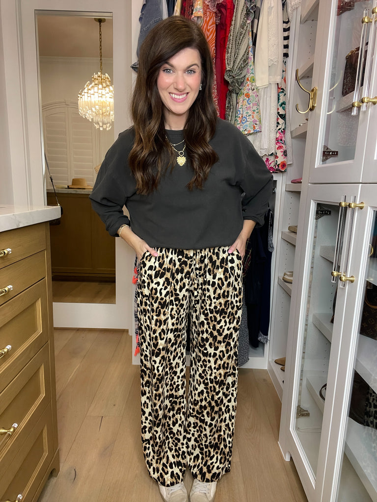 Bold Moves Wide Leg Leopard Pants
