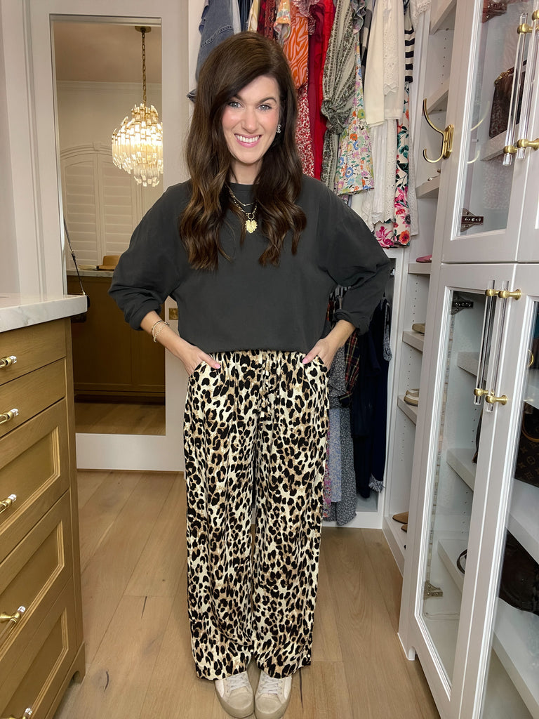 Bold Moves Wide Leg Leopard Pants