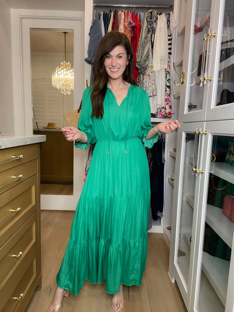 Skies Are Blue Emery Maxi Dress in Kelly Green