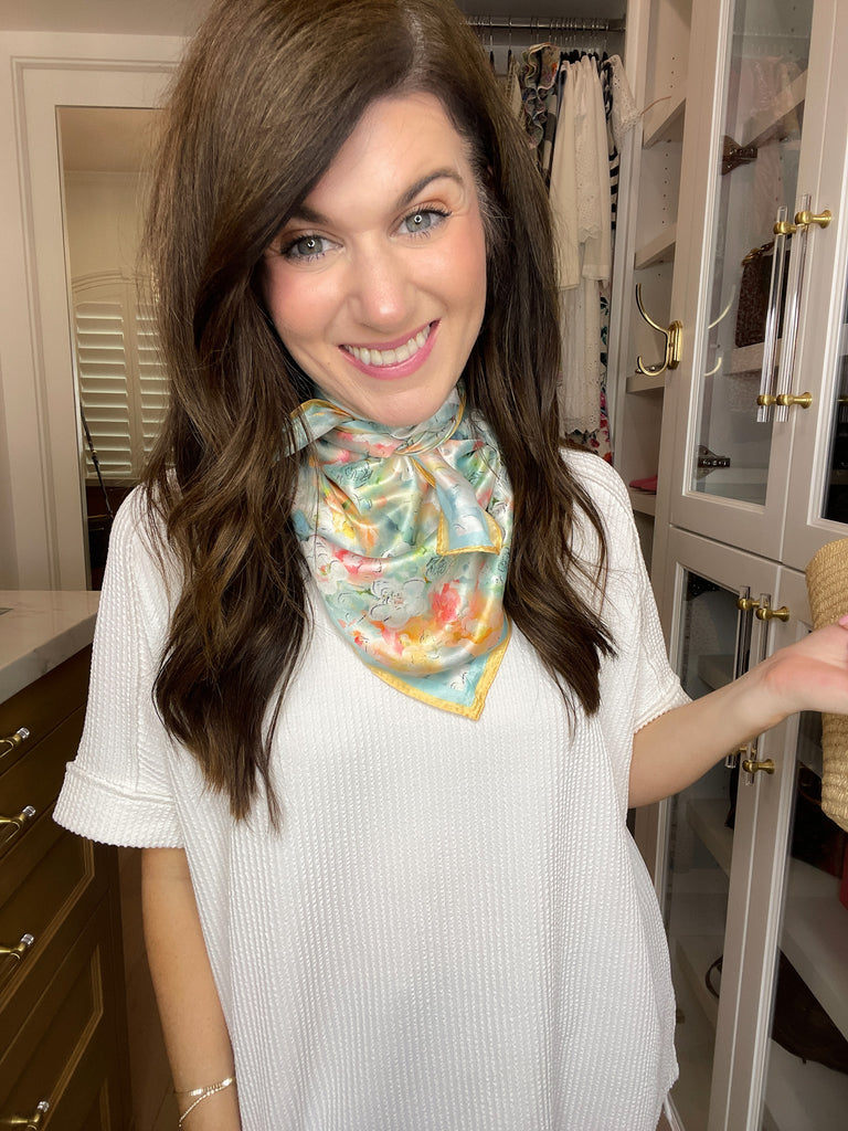 Water Lillies Scarf in Orange *Final Sale*