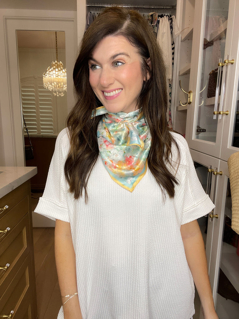 Water Lillies Scarf in Orange *Final Sale*