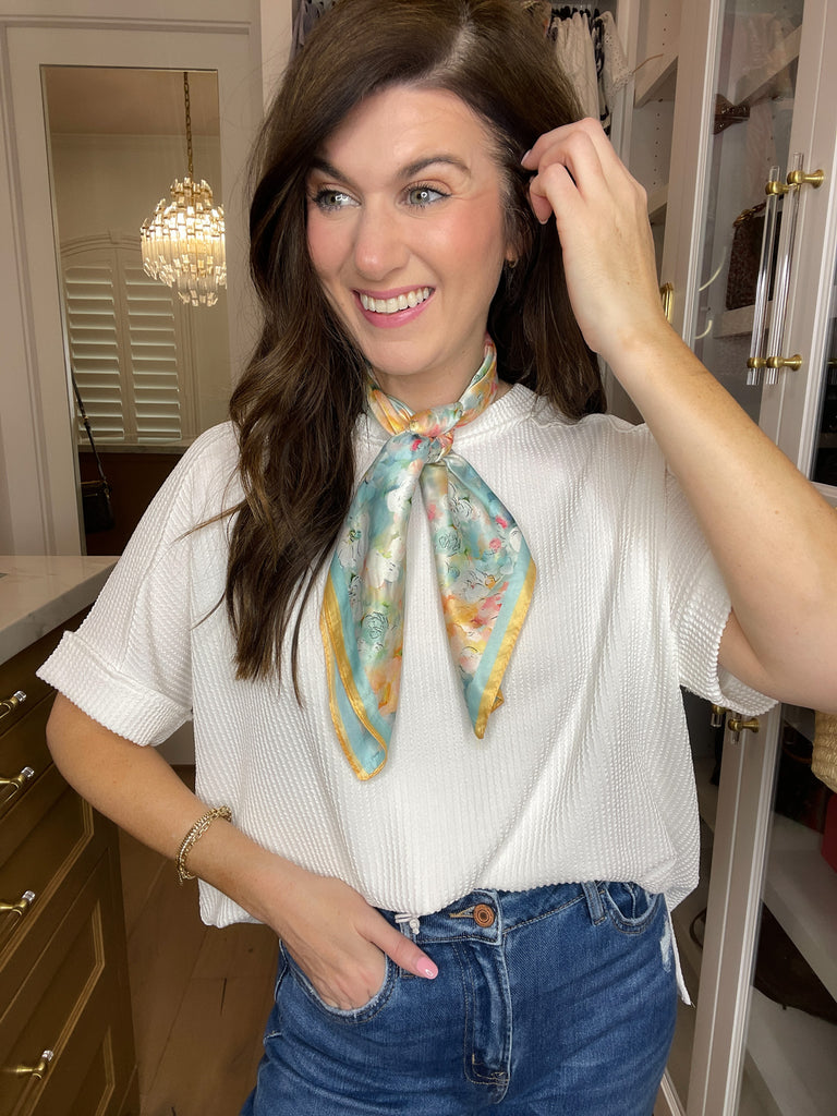 Water Lillies Scarf in Orange *Final Sale*