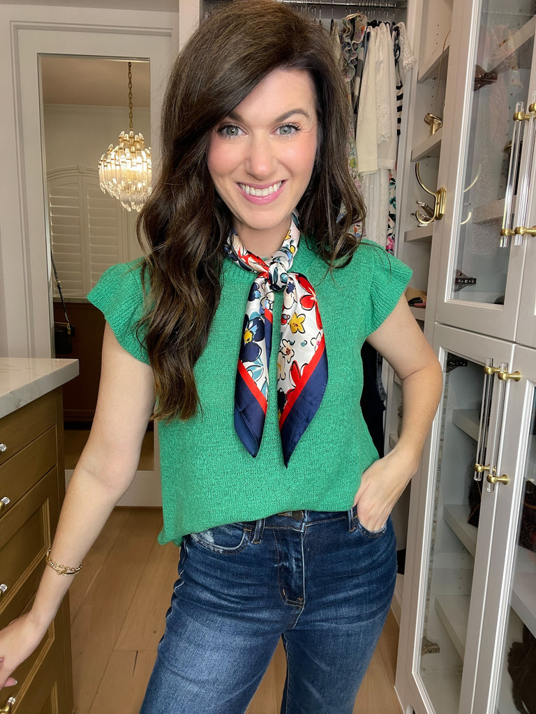 Sweet Haven Knit Top in Kelly Green