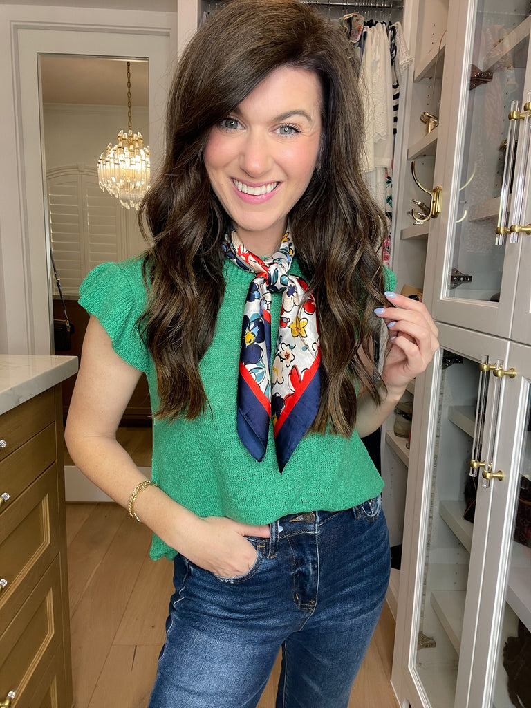 Sweet Haven Knit Top in Kelly Green