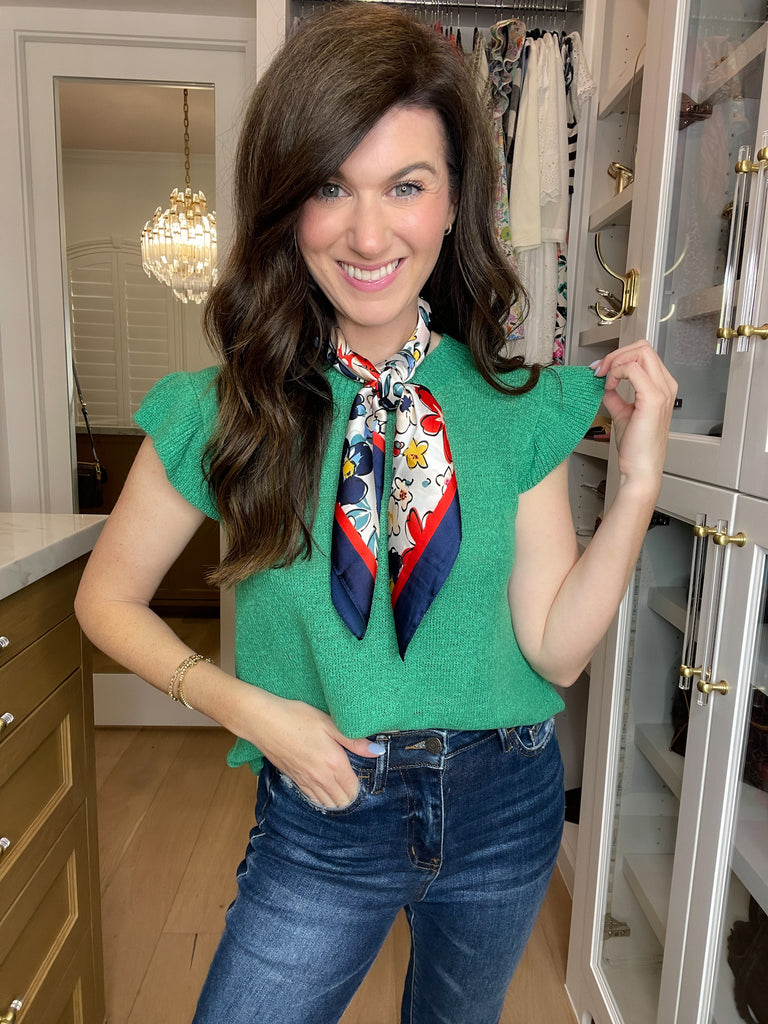 Sweet Haven Knit Top in Kelly Green