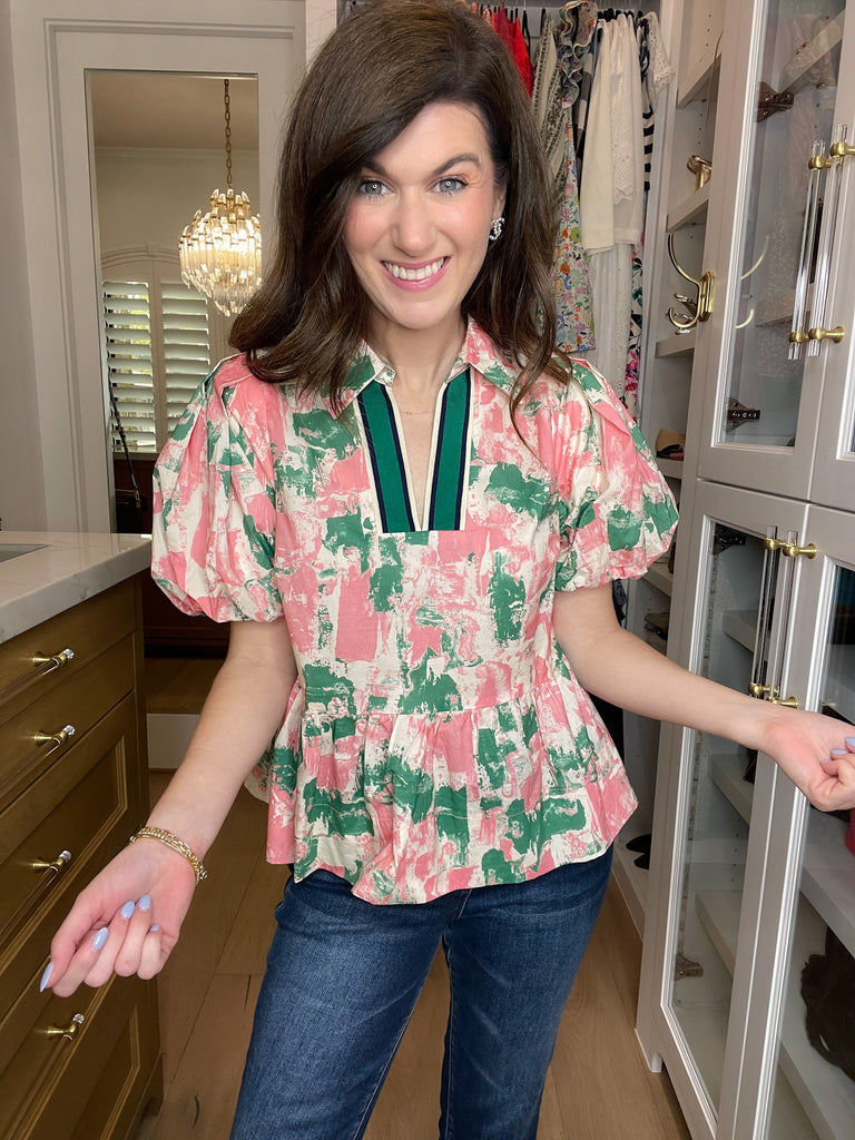 Perfectly Preppy Peplum Top