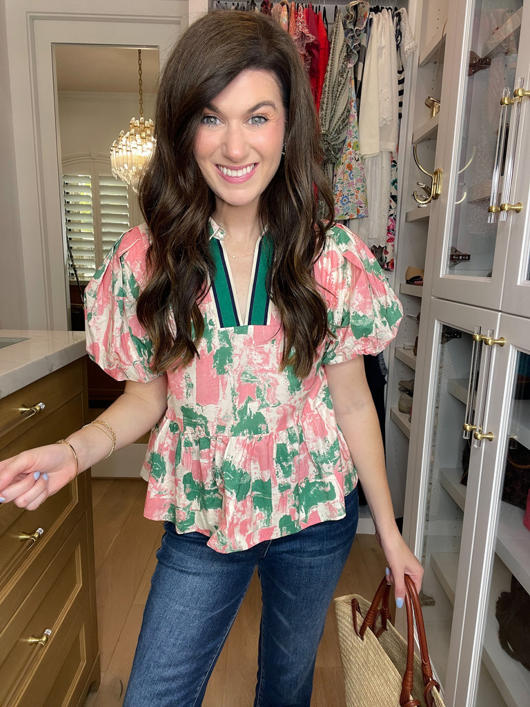 Perfectly Preppy Peplum Top