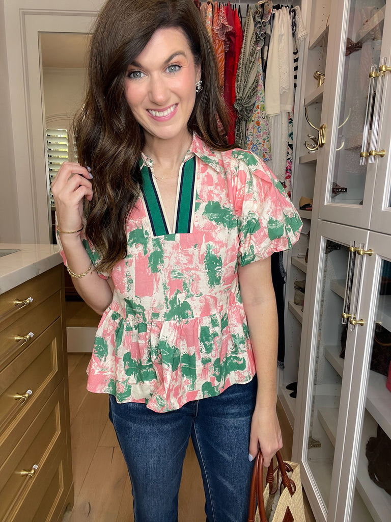 Perfectly Preppy Peplum Top