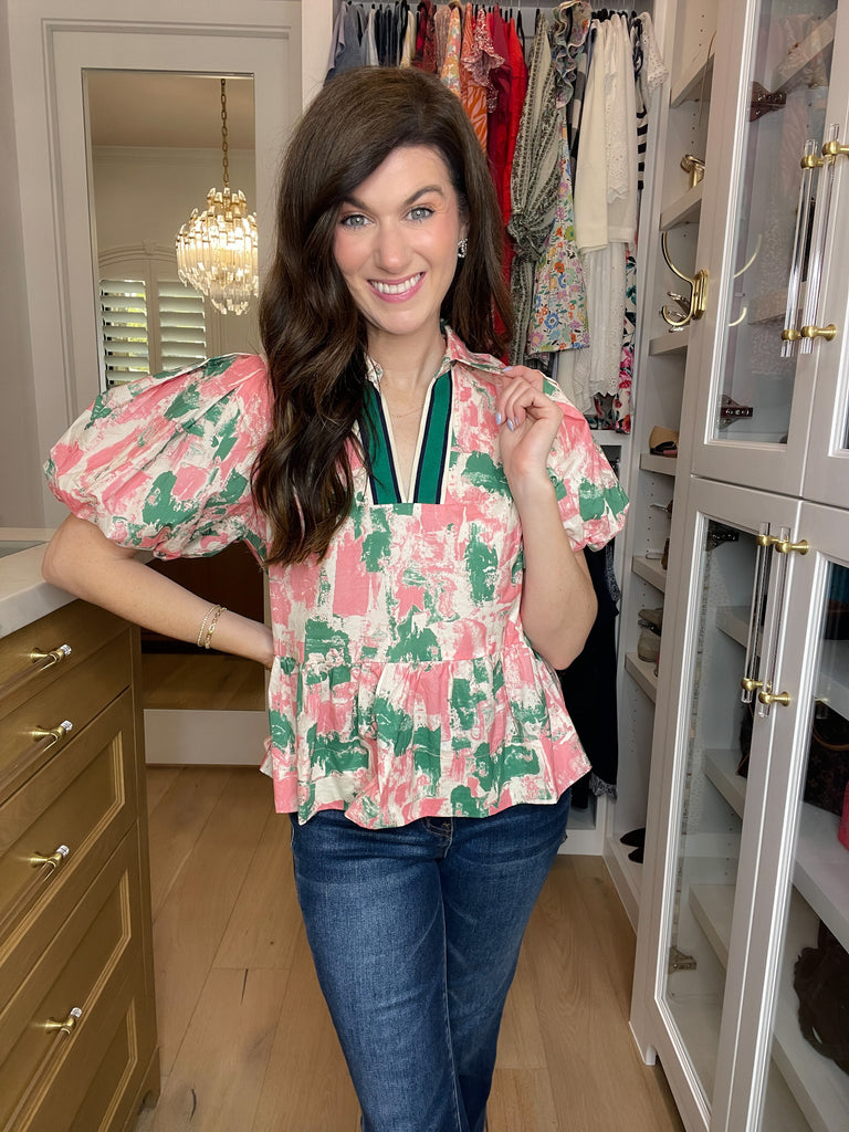 Perfectly Preppy Peplum Top