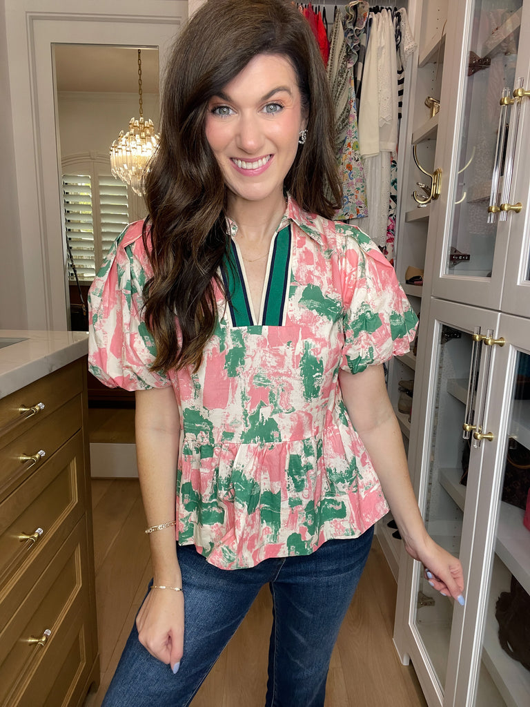 Perfectly Preppy Peplum Top