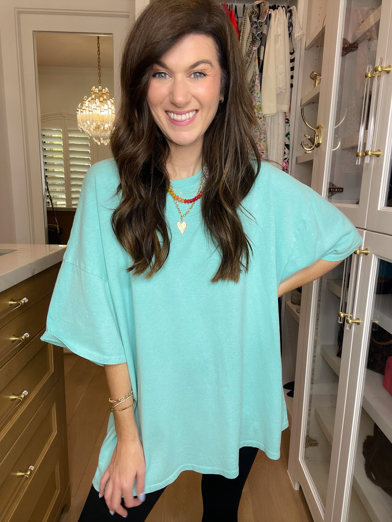 Endless Ease Oversized Tee in Turquoise