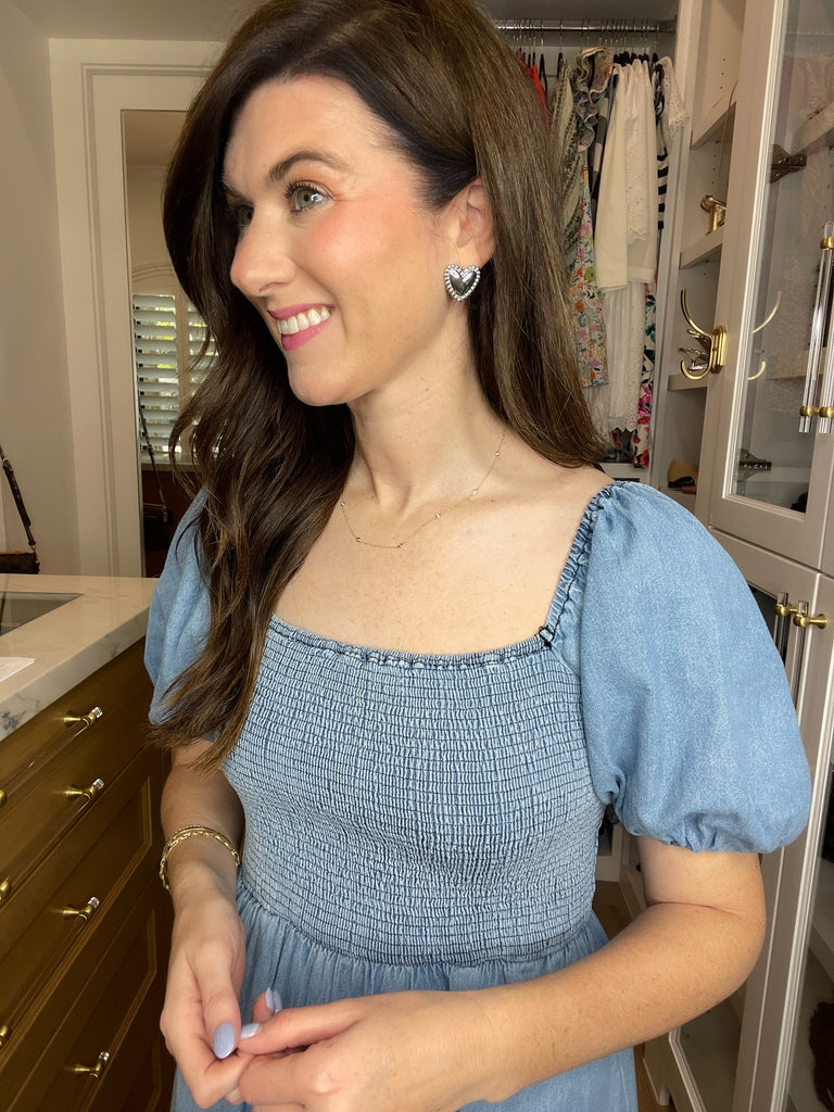 Beaded Heart Earrings in Gold or Silver *Final Sale*