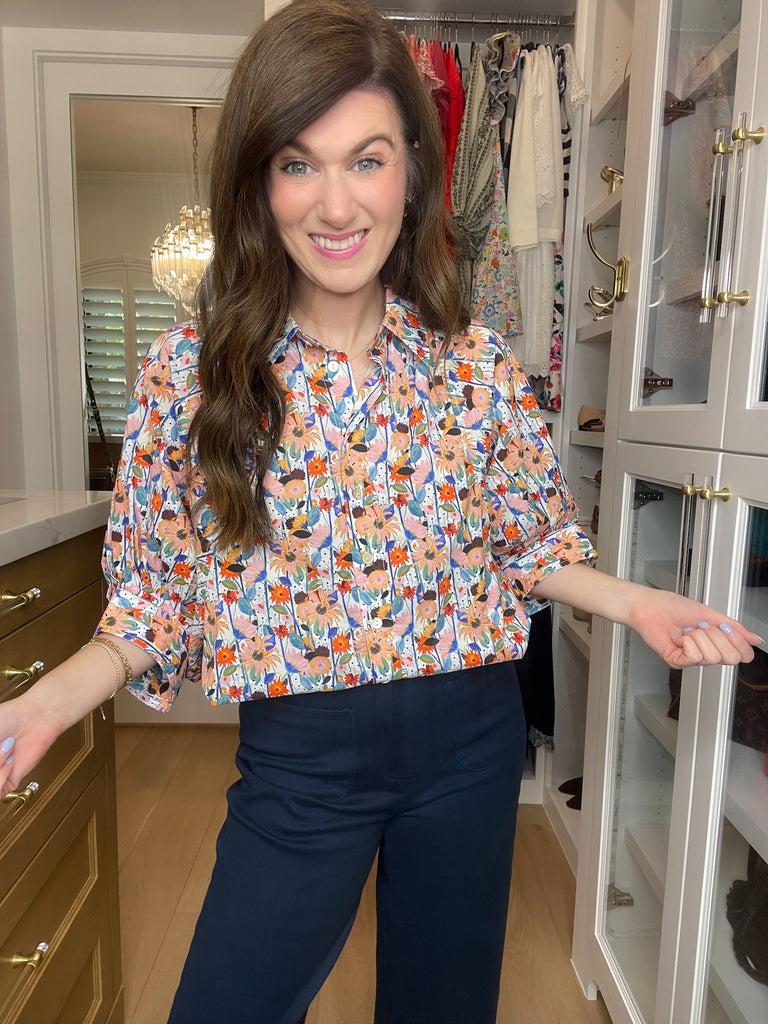 Al Fresco Floral and Striped Button Down