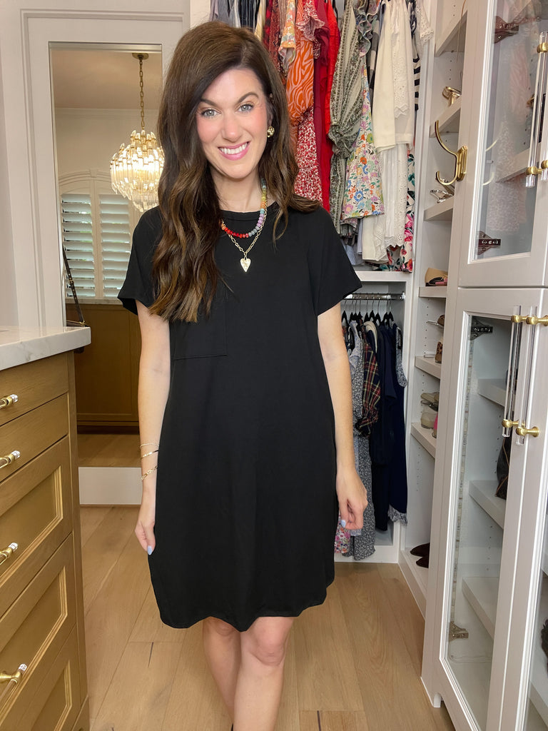 City Stroll T-Shirt Dress in Black