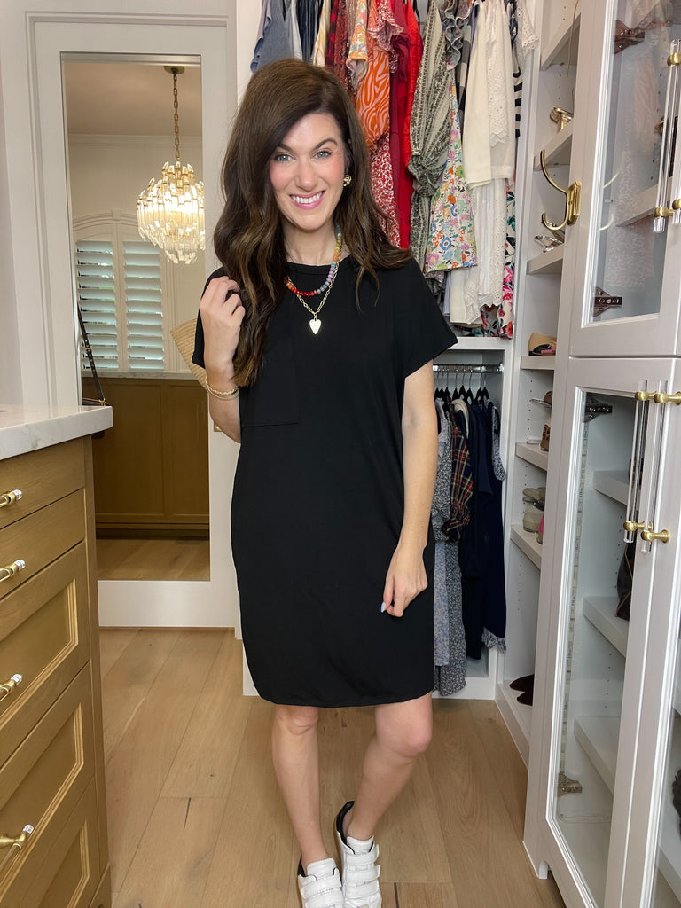 City Stroll T-Shirt Dress in Black