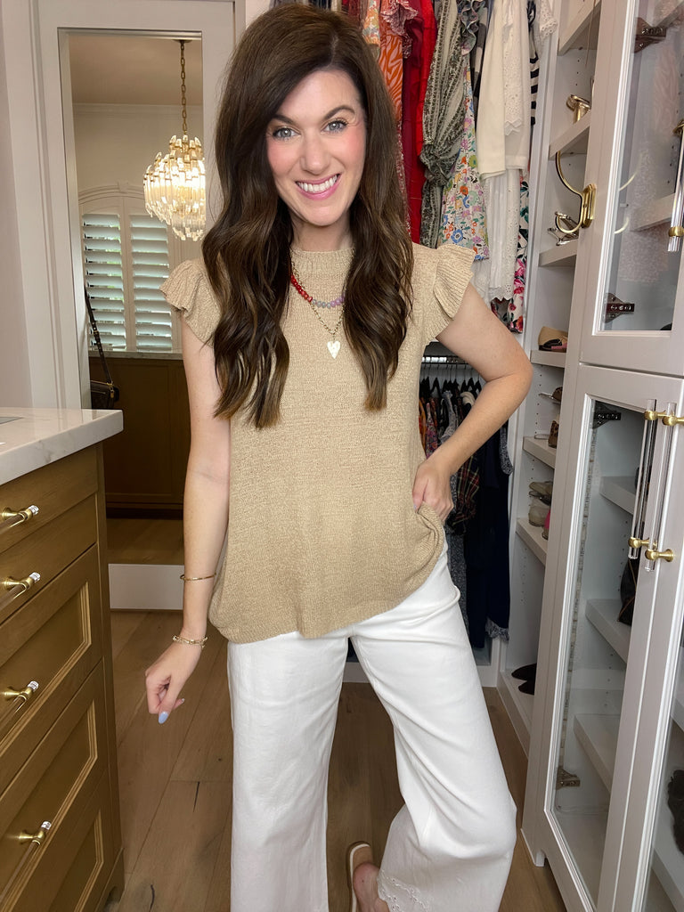Sweet Haven Knit Top in Taupe