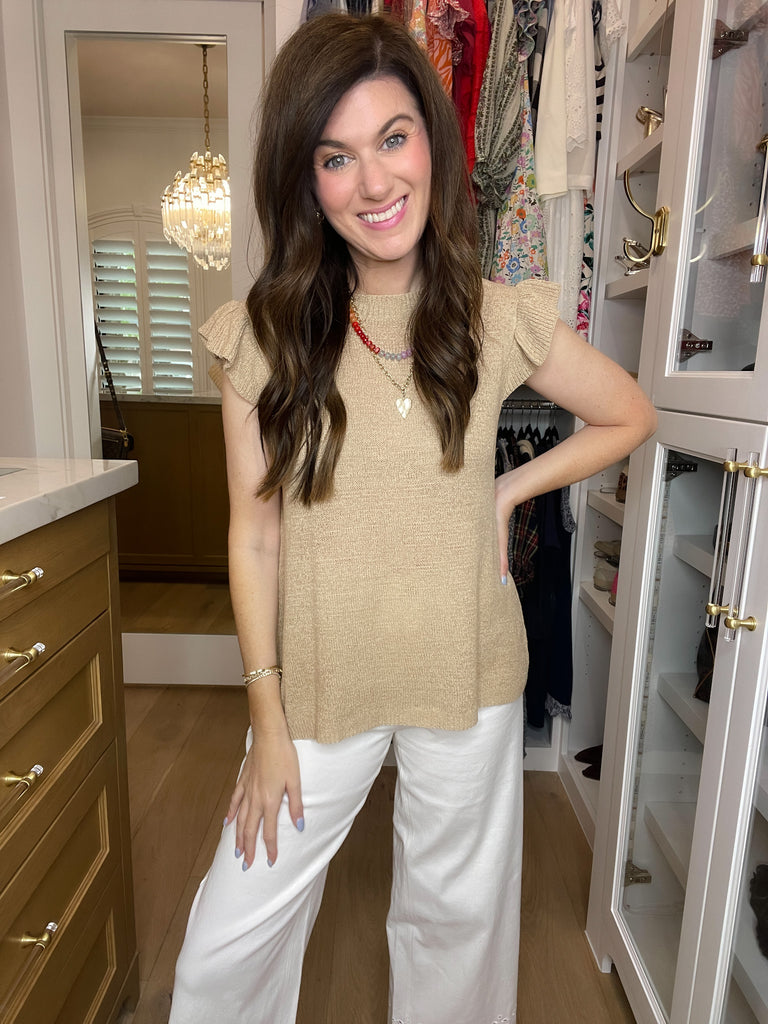 Sweet Haven Knit Top in Taupe