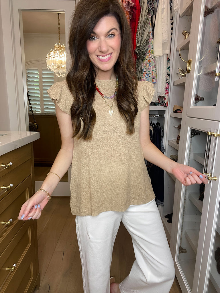 Sweet Haven Knit Top in Taupe