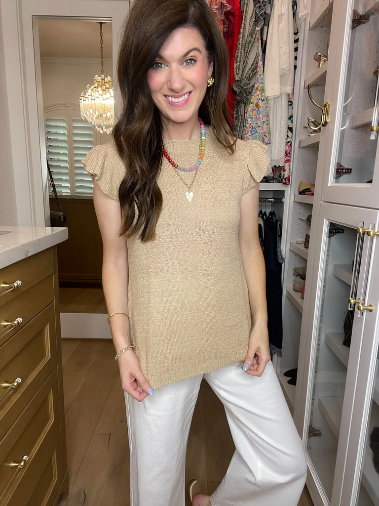 Sweet Haven Knit Top in Taupe